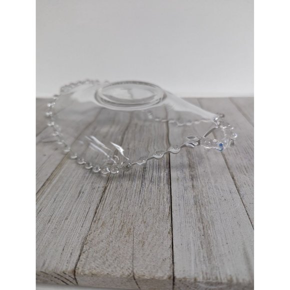 Vintage Imperial Glass Candlewick Handled Tray Plate Curved Platter 8 1/2" - Picture 4 of 7